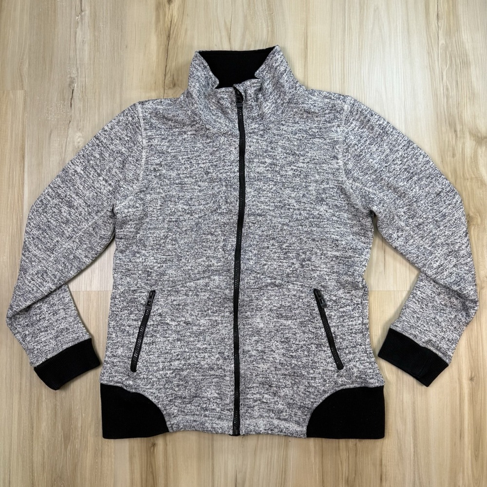 Calvin Klein Sweater Womens Large Gray Full Zip Jacket Performance Quick Dry